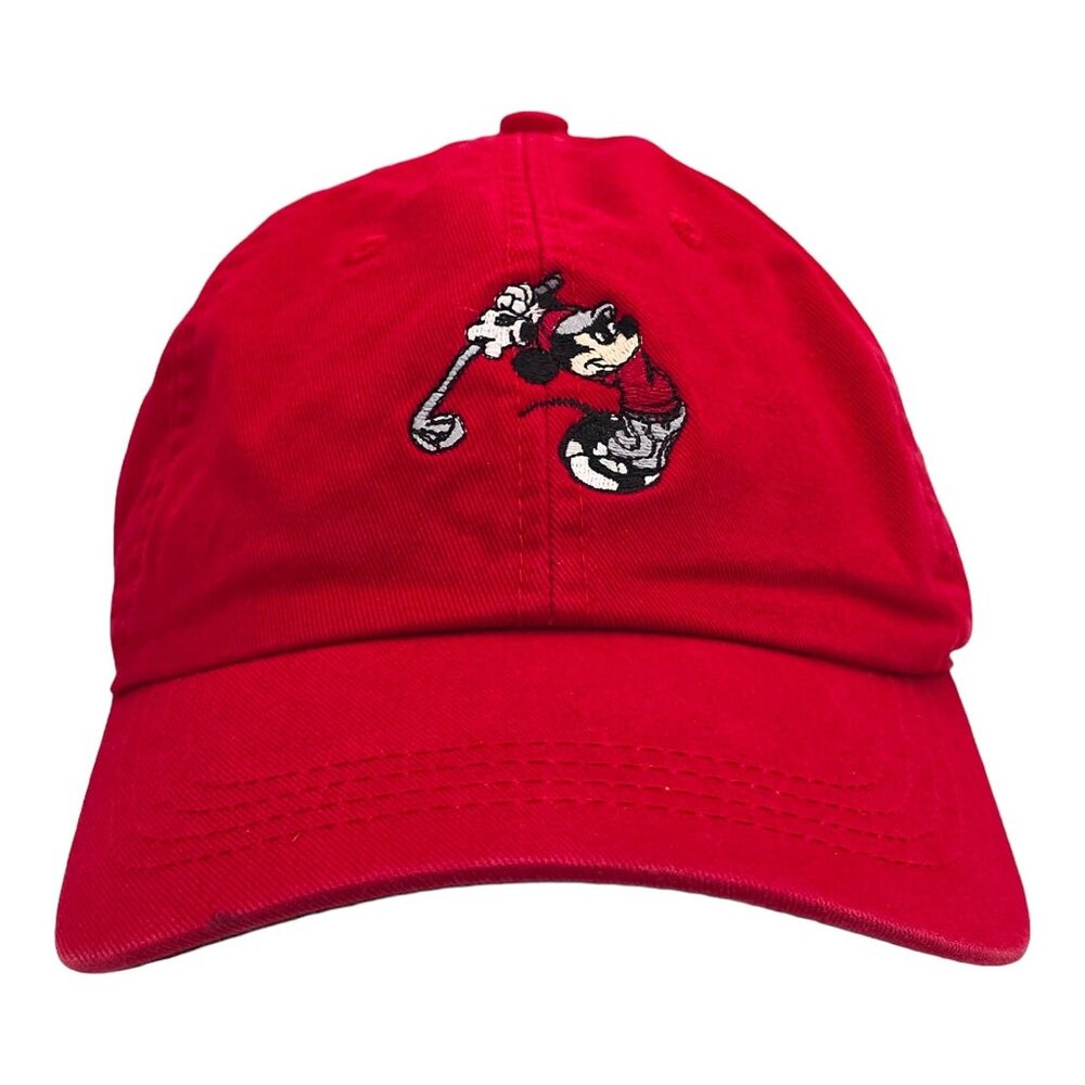 Disney Mickey Mouse Golf Red Baseball Cap Ahead Extreme Fit Red